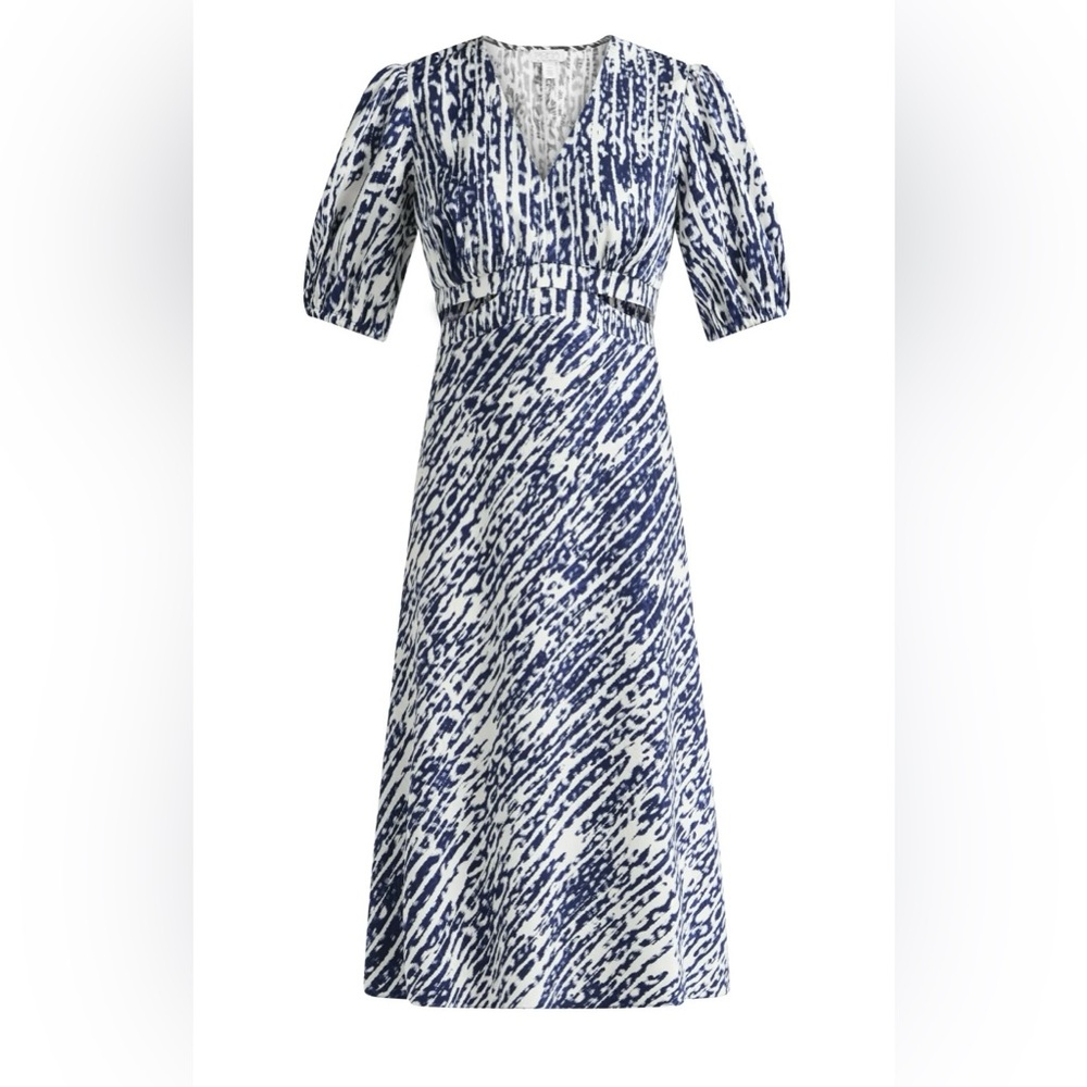 Elegant Blue and White Women's Dress